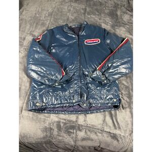 Vintage Purolator West Capital Raceway Racing Jacket Navy Blue Mens 70s